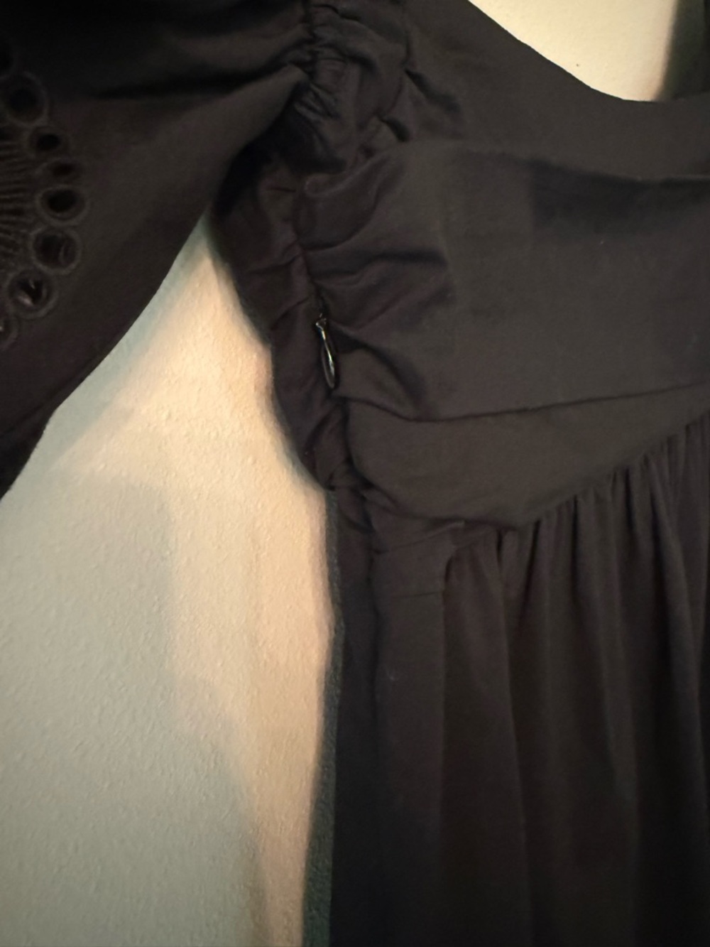 Robert Rodriguez Black Label Black Eyelet Babydoll Dress Size 4 - Picture 9 of 9